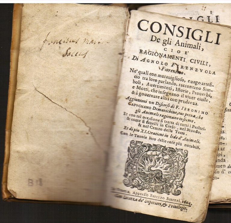 Consigli de gli animali cioè ragionamenti civili [.] Discorso del … | Immagine Gallery 1