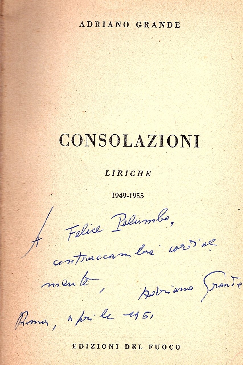 Consolazioni. Liriche 1949-1955