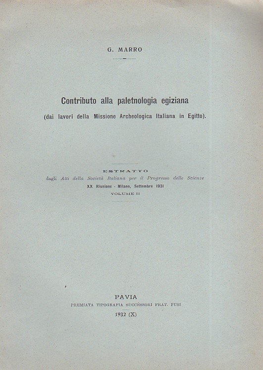 Contributo alla paletnologia egiziana (dai lavori della Missione Archeologica Italiana …