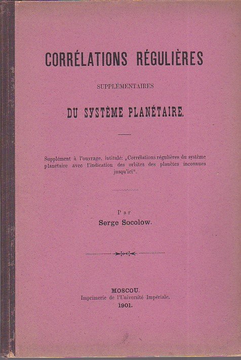 Corrélations régulières supplémentaires du système planétaire. Supplément à l'ouvrage, intitulé … | Immagine Gallery 1