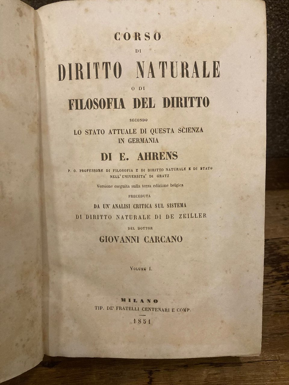 Corso di Diritto naturale o di filosofia del diritto secondo …