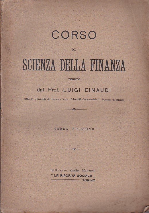 Corso di scienza della finanza tenuto nella R. Università di …