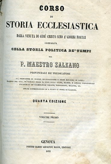 Corso di Storia Ecclesiastica dalla venuta di Gesù Cristo sino …