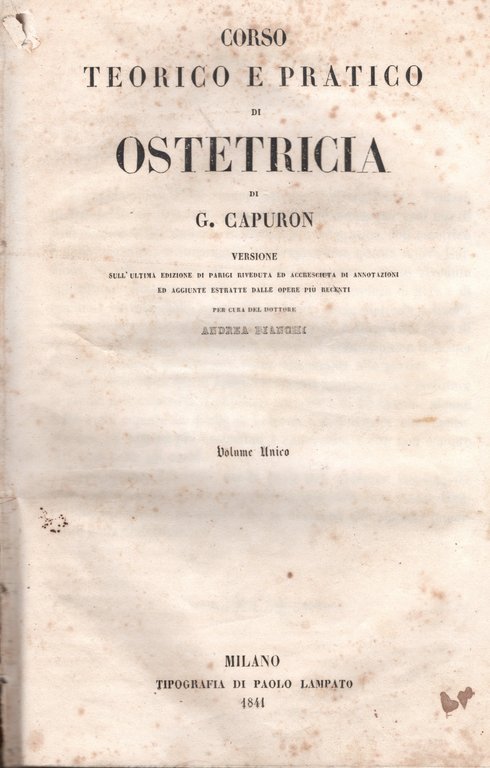 Corso teorico e pratico di ostetricia. Versione sull'ultima edizione di … | Immagine Gallery 1