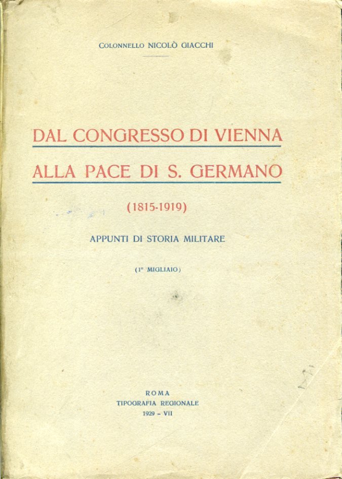 Dal Congresso di Vienna alla Pace di S. Germano (1815 …