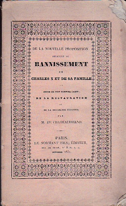 De la nouvelle proposition relative au bannissement de Charles X …