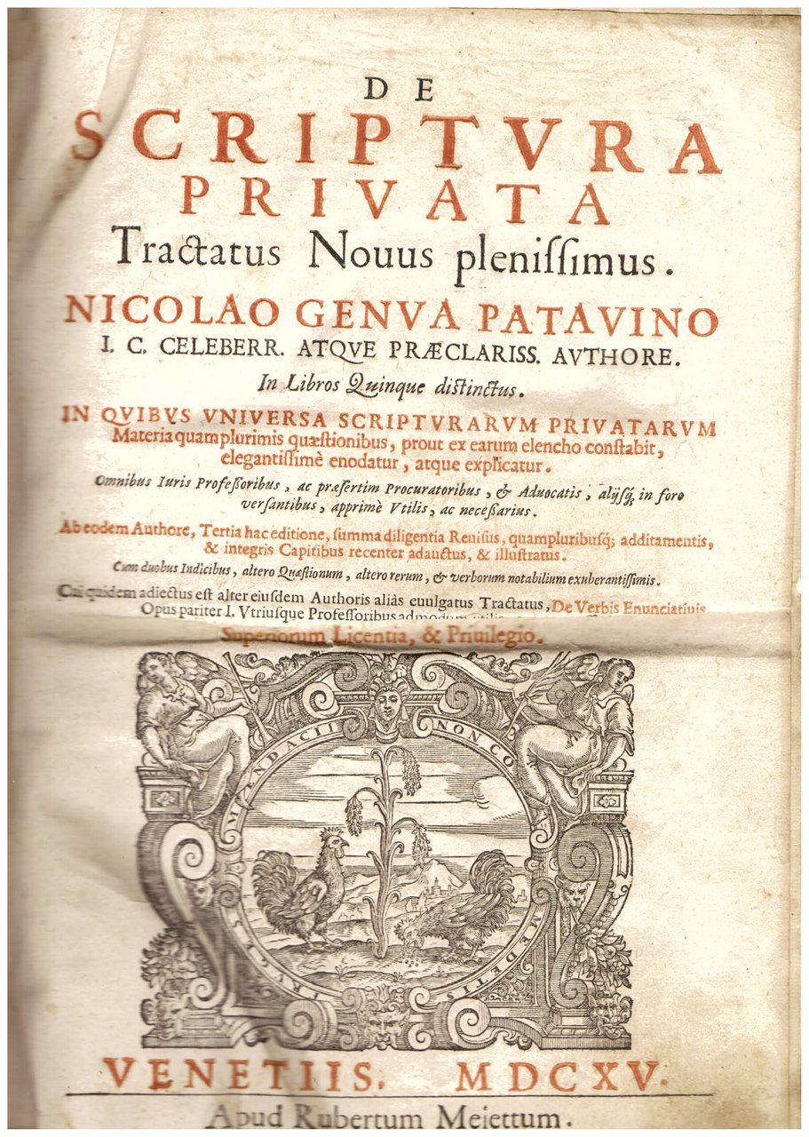 De Scriptura Privata Tractatus Novus plenissimus. In Libros Quinque distinctus. …