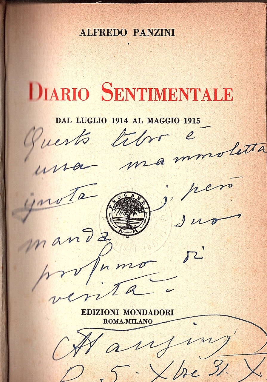 Diario sentimentale. Luglio 1914 - Maggio 1915