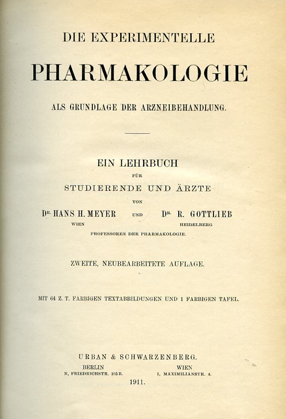 Die experimentelle Pharmakologie als Grundlage der Arzneibhandlung. Ein Lehrbuch für …