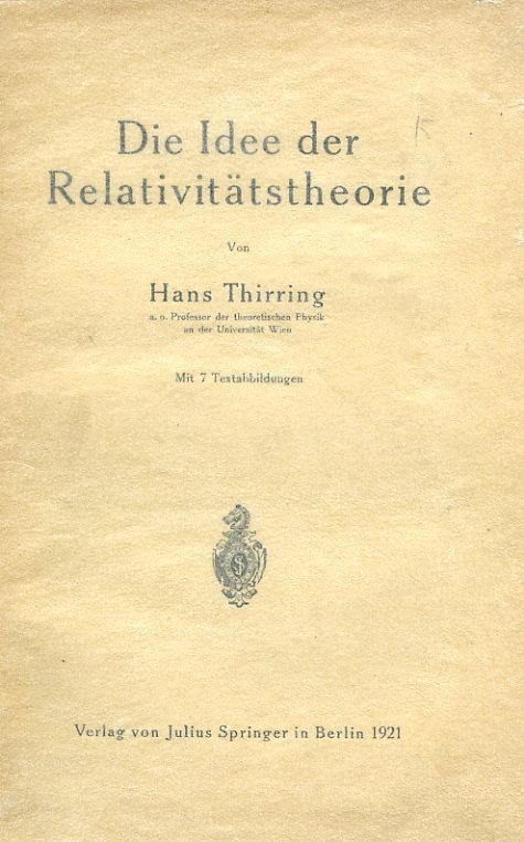 Die Idee der Relativitätstheorie. Mit 7 Textabbildungen