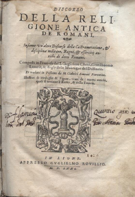 Discorso della religione antica de Romani, insieme un'altro Discorso della …