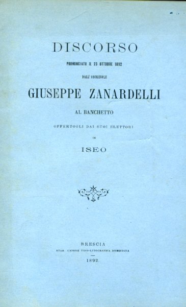 Discorso pronunciato il 23 ottobre 1892 al banchetto offertogli dai …
