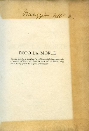 Dopo la morte. Novella dramatica in 3 atti | Immagine principale