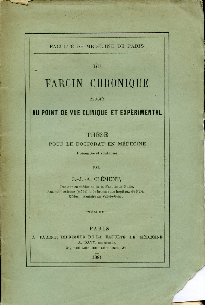 Du farcin chronique étudié au point de vue clinique et …