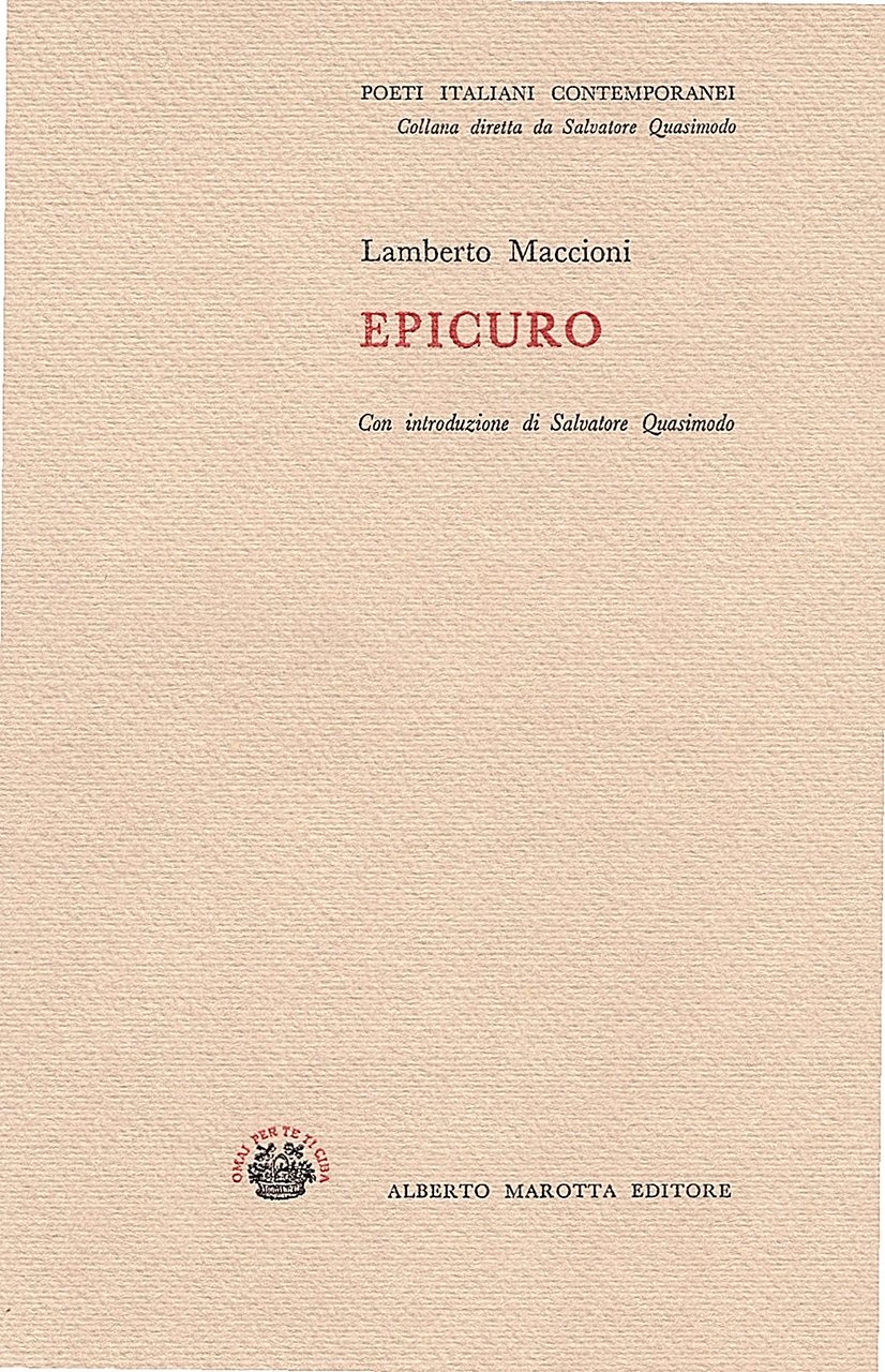 Epicuro. Con introduzione di Salvatore Quasimodo