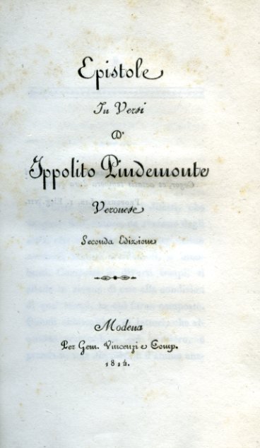 Epistole in Versi. Seconda Edizione