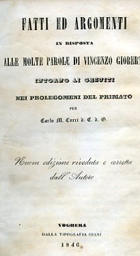 Fatti ed argomenti in risposta alle molte parole di Vincenzo …