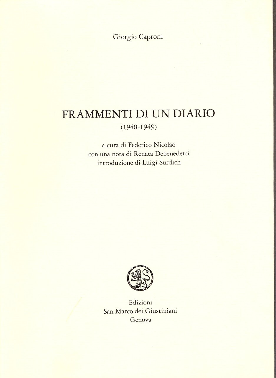 Frammenti di un diario (1948 - 1949)