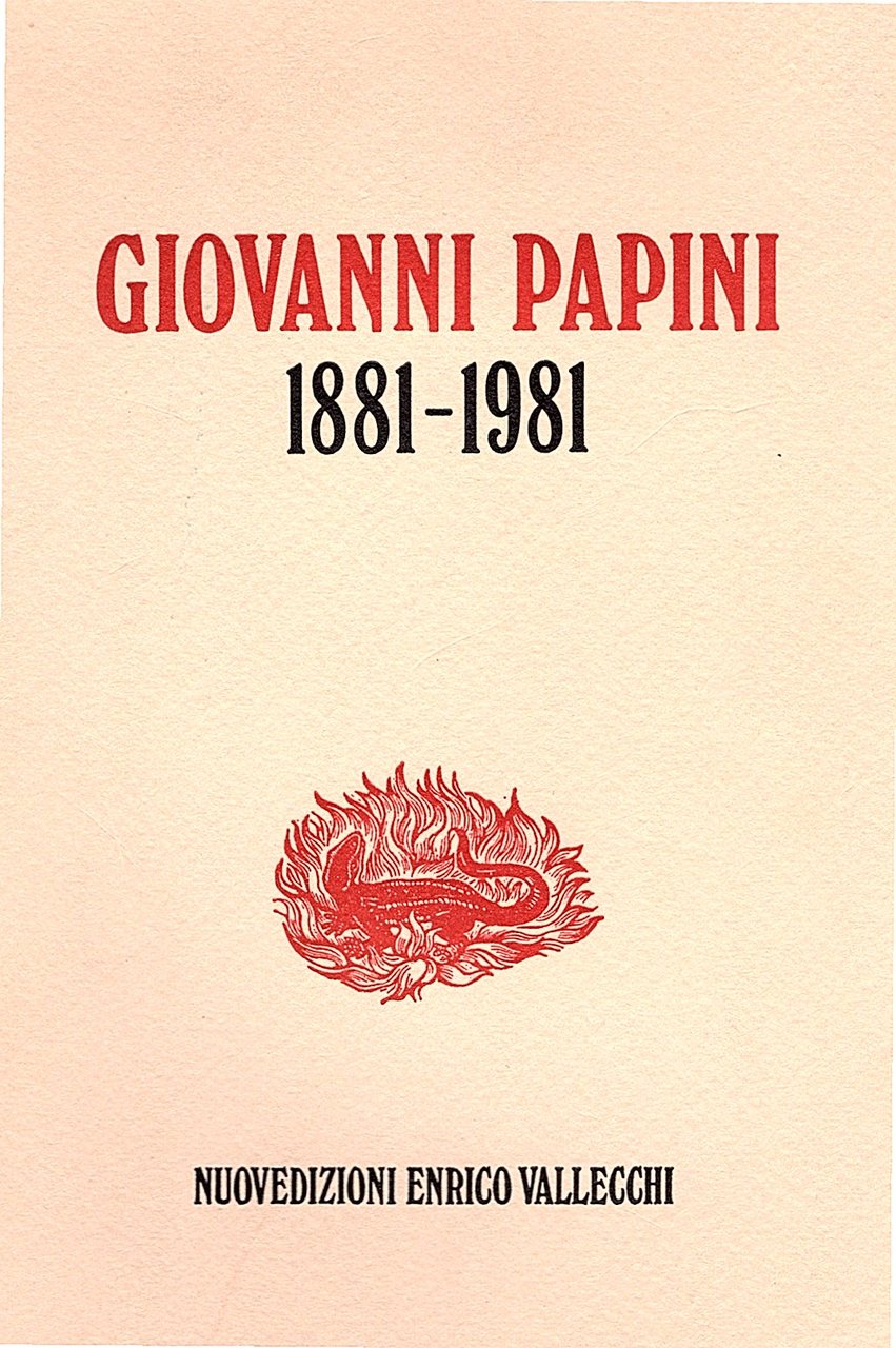 Giovanni Papini 1881-1891. Catalogo della mostra a cura di Marco … | Immagine principale