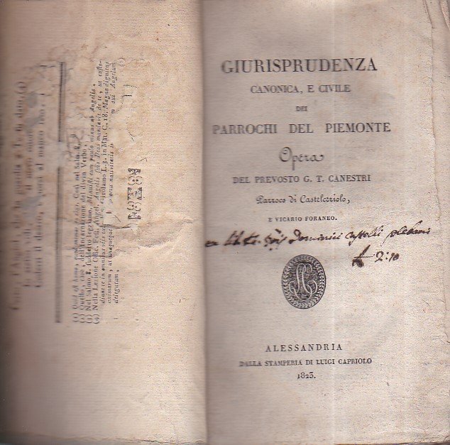 Giurisprudenza canonica, e civile dei parrochi del Piemonte