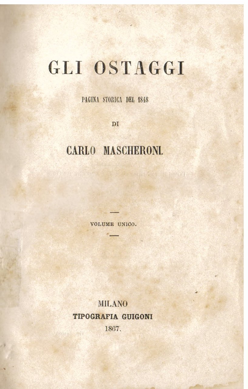 Gli ostaggi. Pagina storica del 1848 | Immagine principale