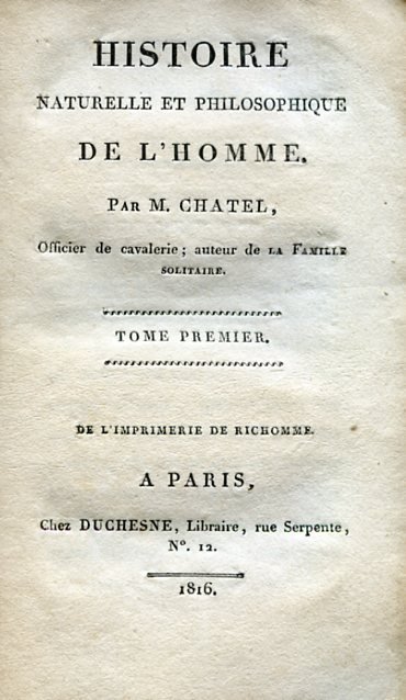 Histoire naturelle et philosophique de l'Homme