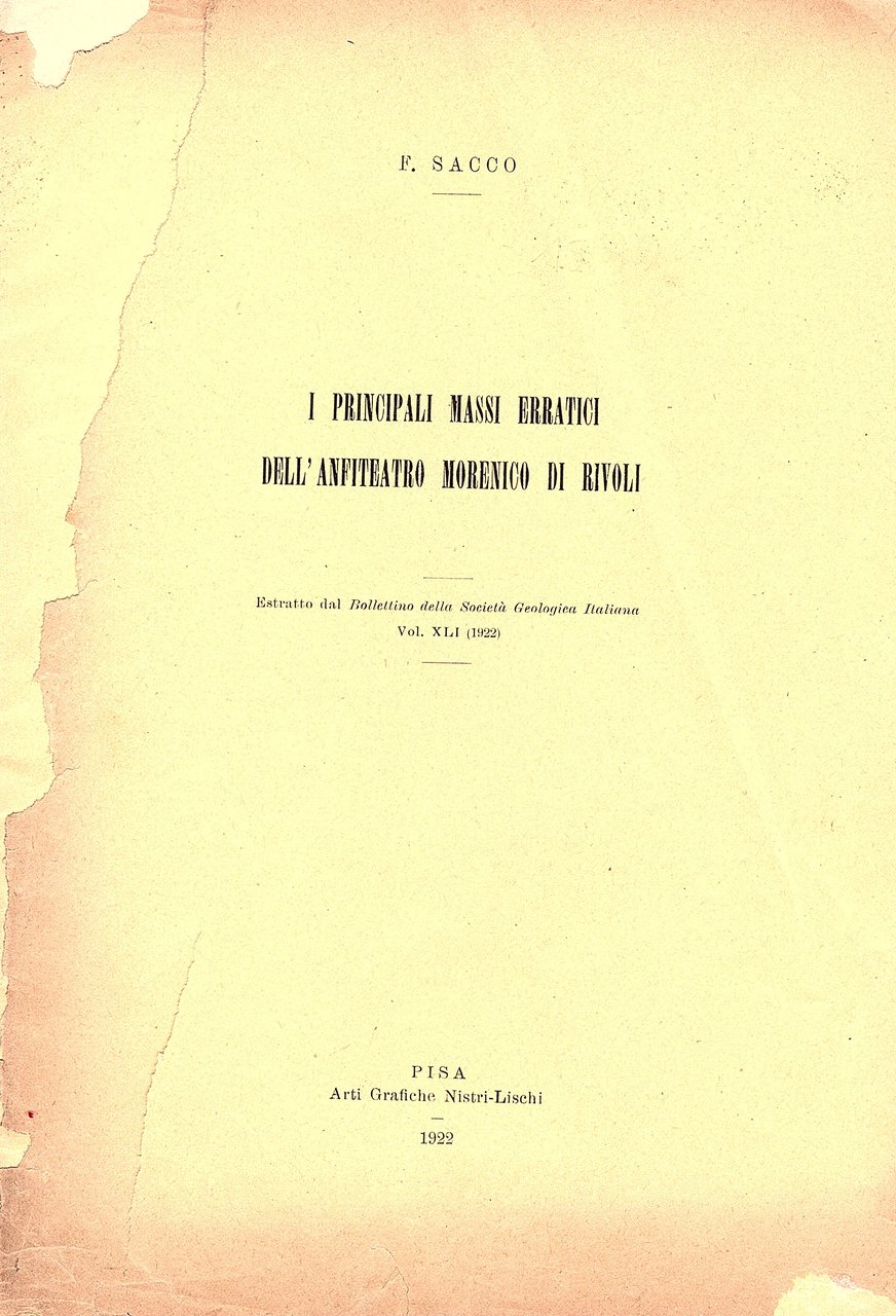 I principali massi erratici dell'anfiteatro morenico di Rivoli. Estratto dal …