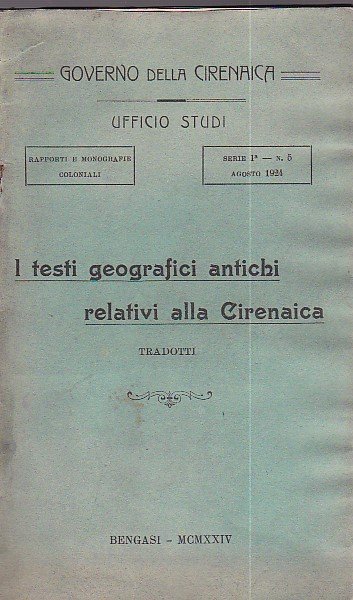 I testi geografici antichi relativi alla Cirenaica tradotti