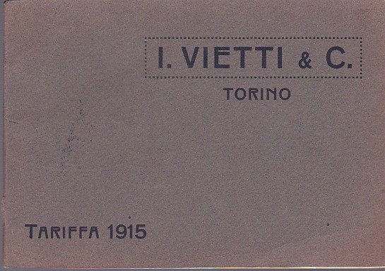 I. Vietti & C. Torino. Via Nizza n. 31. Stabilimento …