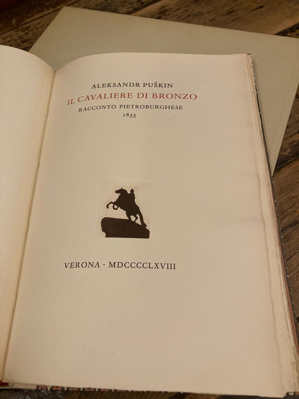 Il Cavaliere di bronzo. Racconto Pietroburghese. 1833