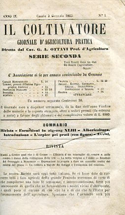 Il Coltivatore. Giornale d'agricoltura pratica. Serie seconda. Anno IX