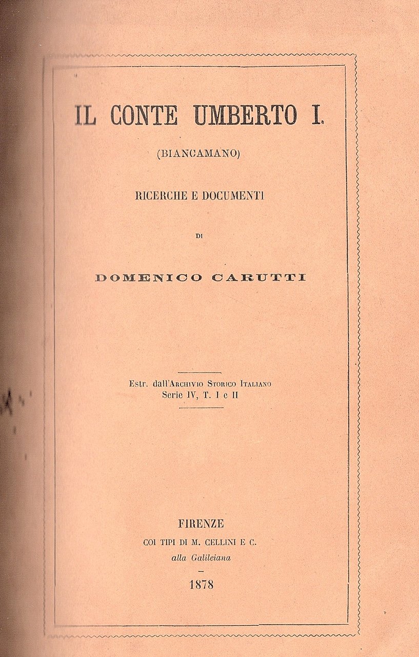 Il Conte Umberto I (Biancamano) e il Re Ardoino. Ricerche … | Immagine principale