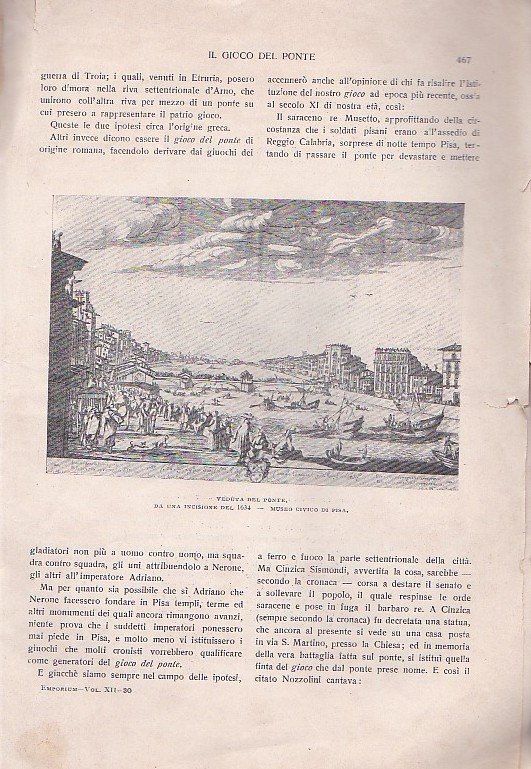 Il Gioco del Ponte. Estratto dall'Emporium. Vol. XII. N. 72, …