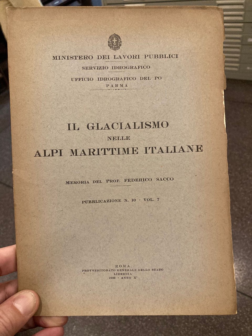 Il glacialismo nelle Alpi Marittime Italiane. Memoria. Ministero dei Lavori …