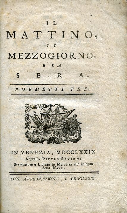 Il Mattino, il Mezzogiorno e la Sera. Poemetti tre