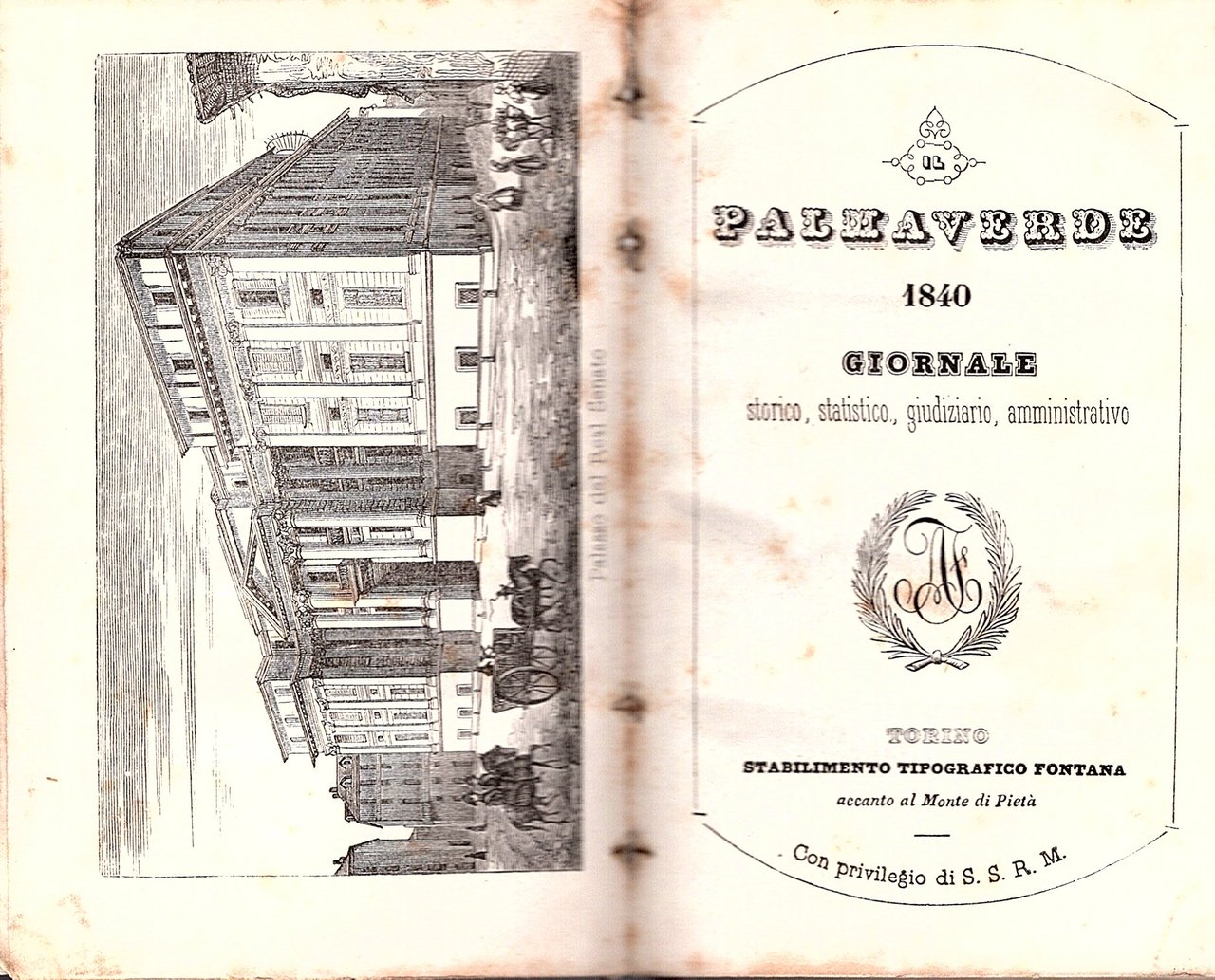 Il Palmaverde 1840. Giornale storico, giudiziario, amministrativo