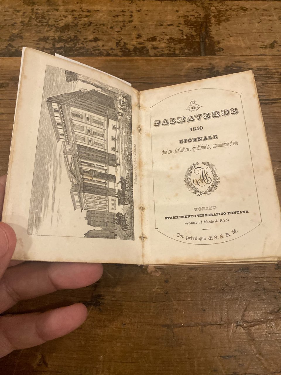 Il Palmaverde 1840. Giornale storico, giudiziario, amministrativo | Immagine principale