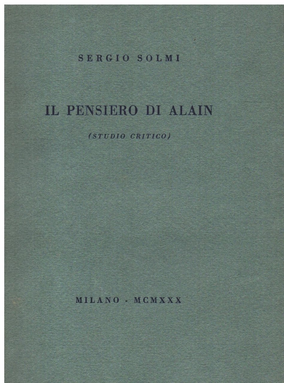 Il pensiero di Alain (studio critico)