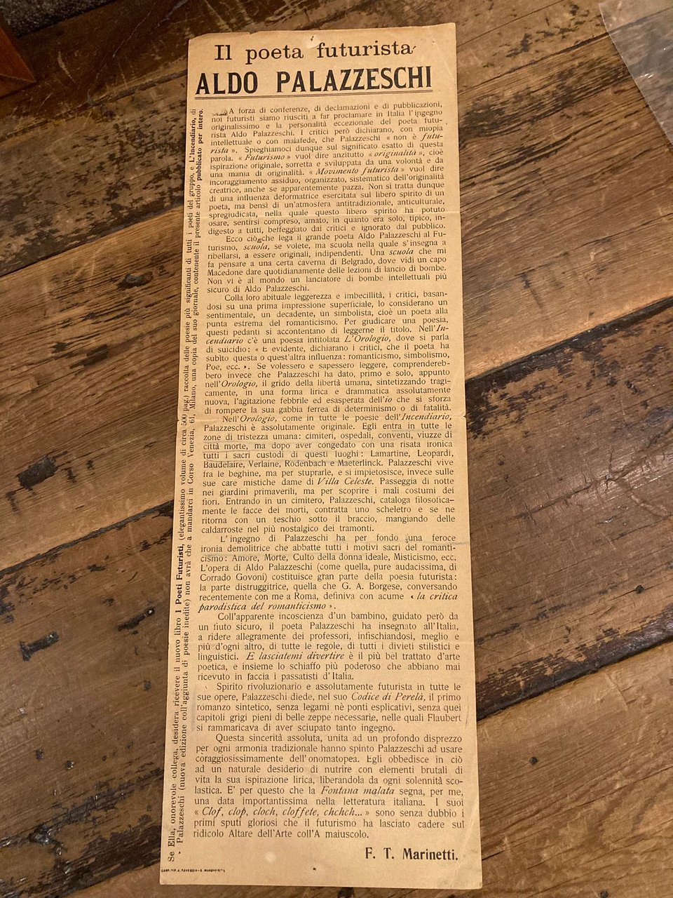 Il poeta futurista Aldo Palazzeschi