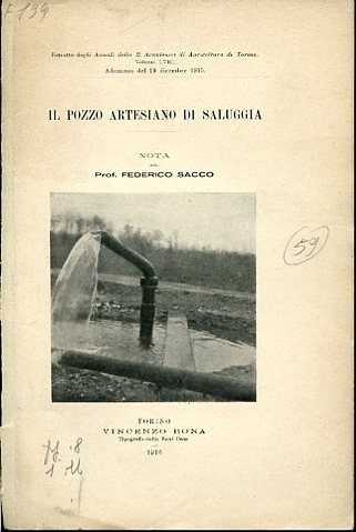 Il pozzo artesiano di Saluggia. Nota. Estratto dagli Annali della …