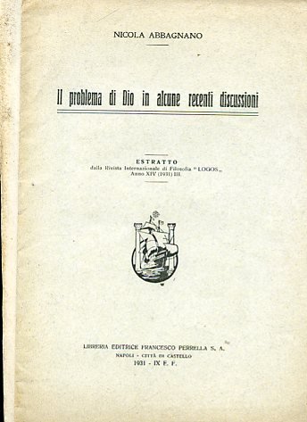 Il problema di Dio in alcune recenti discussioni. Estratto dalla …