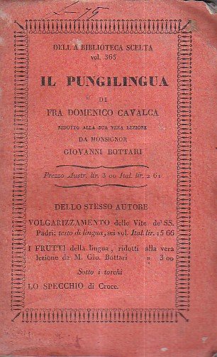 Il Pungilingua ridotto alla sua vera lezione da Monsignor Giovanni …
