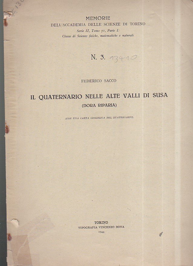 Il Quaternario nelle Alte Valli di Susa (Dora Riparia)