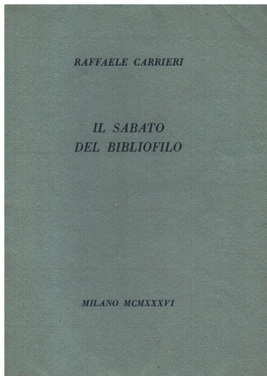 Il sabato del bibliofilo