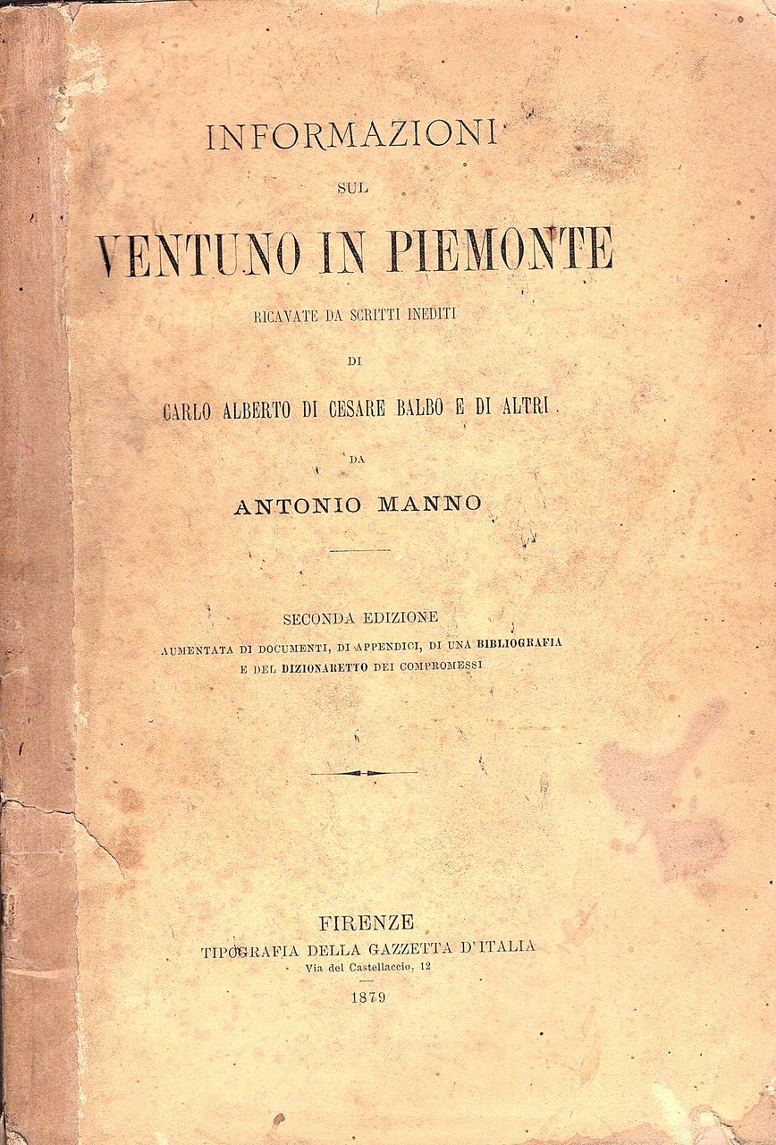 Informazioni sul ventuno in ricavate da scritti inediti di Carlo … | Immagine principale