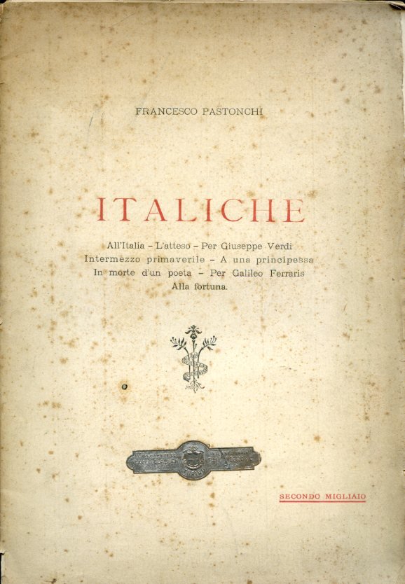 Italiche. All'Italia - L'atteso - Per Giuseppe Verdi - Intermezzo …