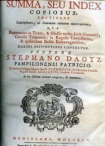 Juris Pontificii Summa, seu Index copiosus, continens Conclusiones, ac Summam … | Immagine principale