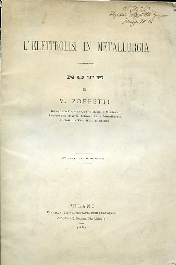 L'elettrolisi in metallurgia. Note