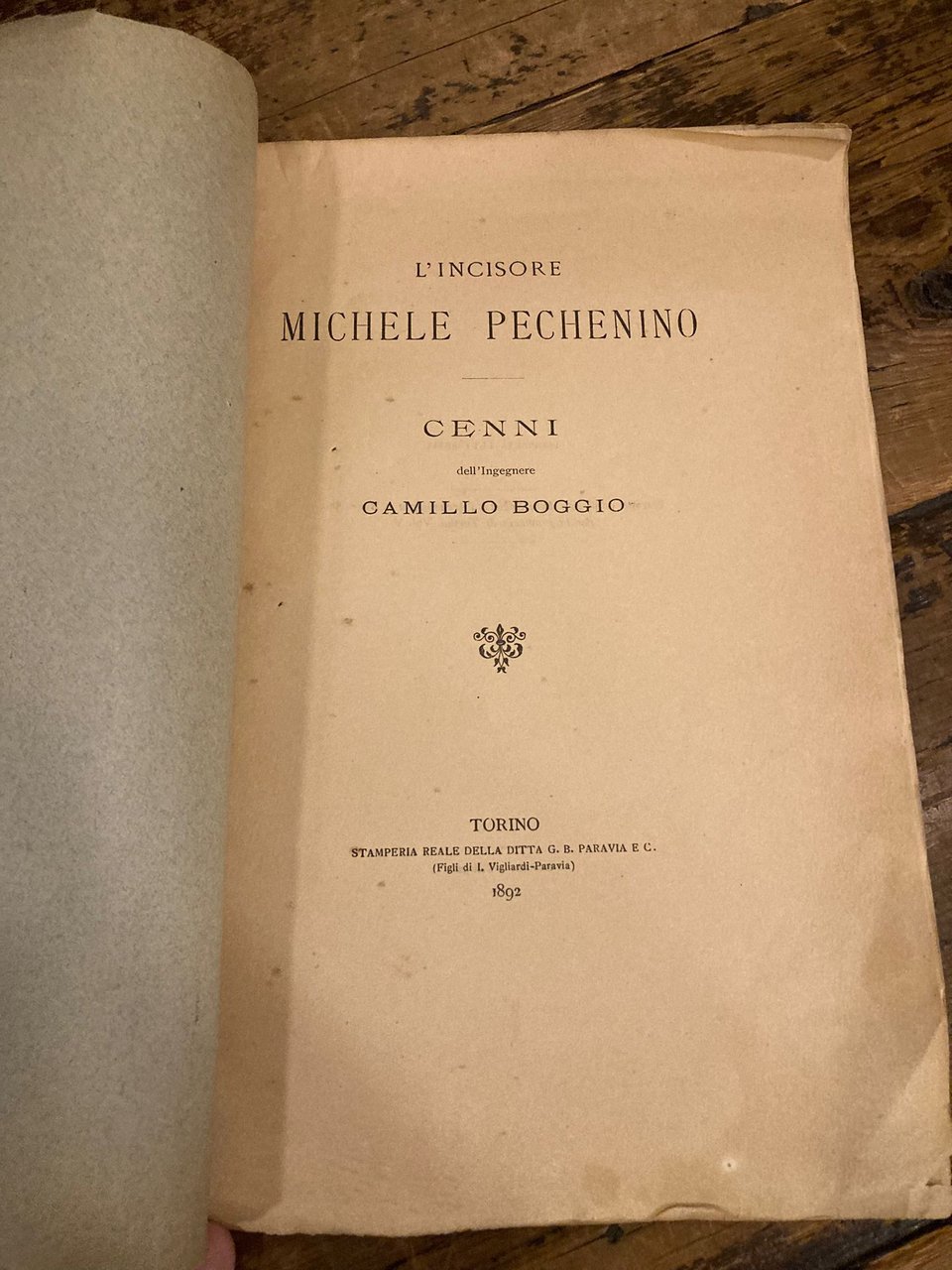 L' incisore Michele Pechenino. Cenni dell' Ingegner Camillo Boggio [Estratto …