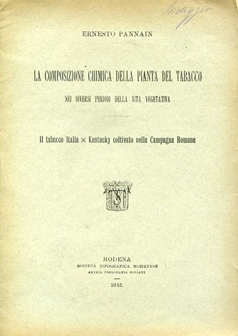 La composizione chimica della pianta del tabacco nei diversi periodi …